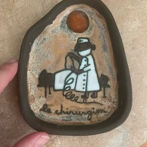 Handcrafted Ceramic Art Piece - Black and Brown